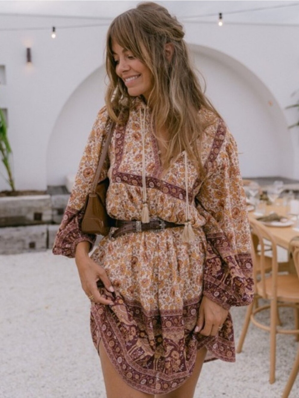 Spell Sundown Boho Mini Dress -Spice XS NWT